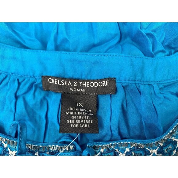 Chelsea & Theodore Women's Turquoise Top - Picture 3 of 5
